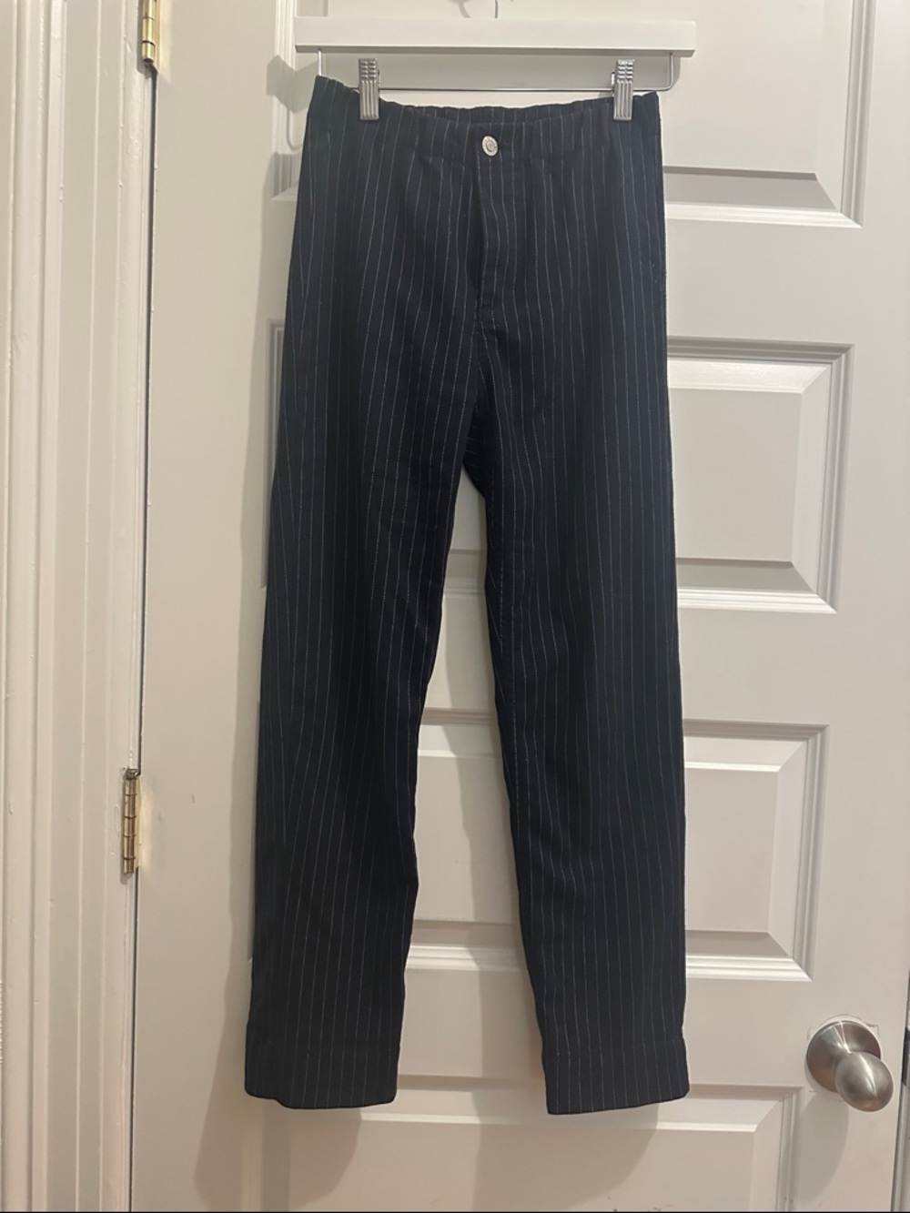 Brandy Melville Navy Pinstripe Straight Pants